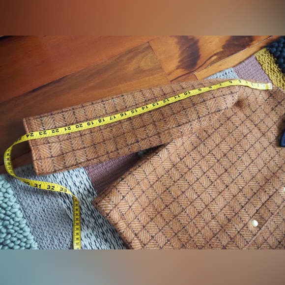 Upcycled Vintage Wool Blanket Coat Sustainable Deadstock Denim Jacket Hand Made - Picture 10 of 10